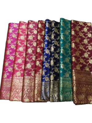 Pure Silk Kadhwa Jangala W Border, Extra Zari Work