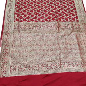 Pure Silk Kadhwa Jangala W Border, Extra Zari Work