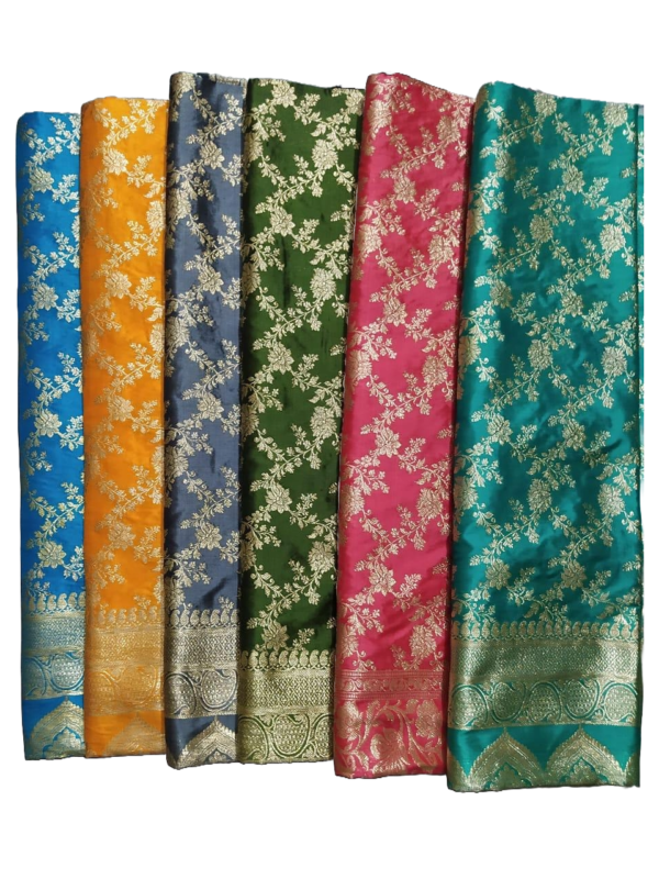 Pure Silk Kadhwa Jangala W Border, Extra Zari Work