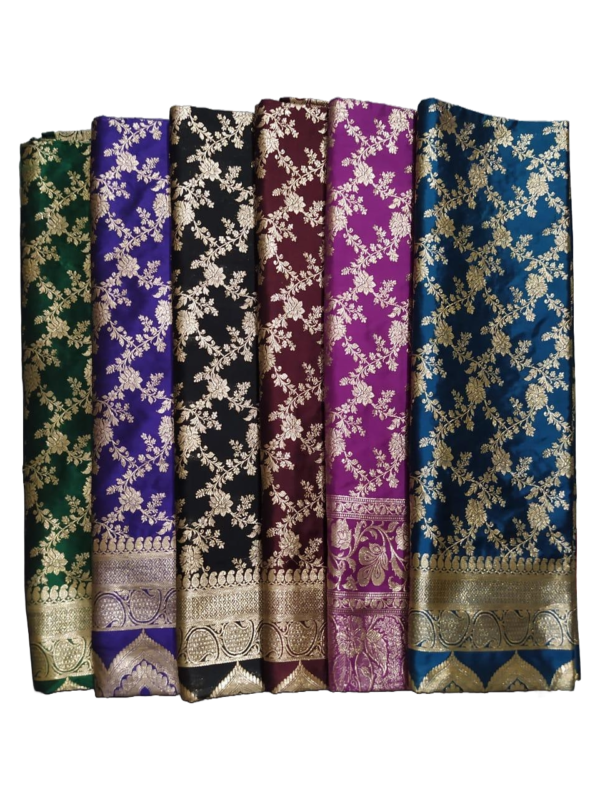 Pure Silk Kadhwa Jangala W Border, Extra Zari Work