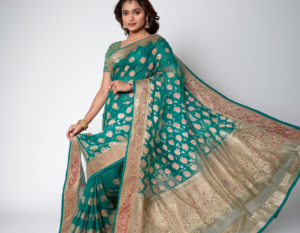 Organza Sarees with Intricate Meena Work