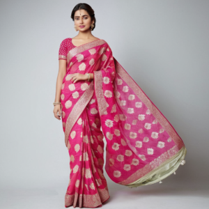 Organza Sarees with Intricate Meena Work