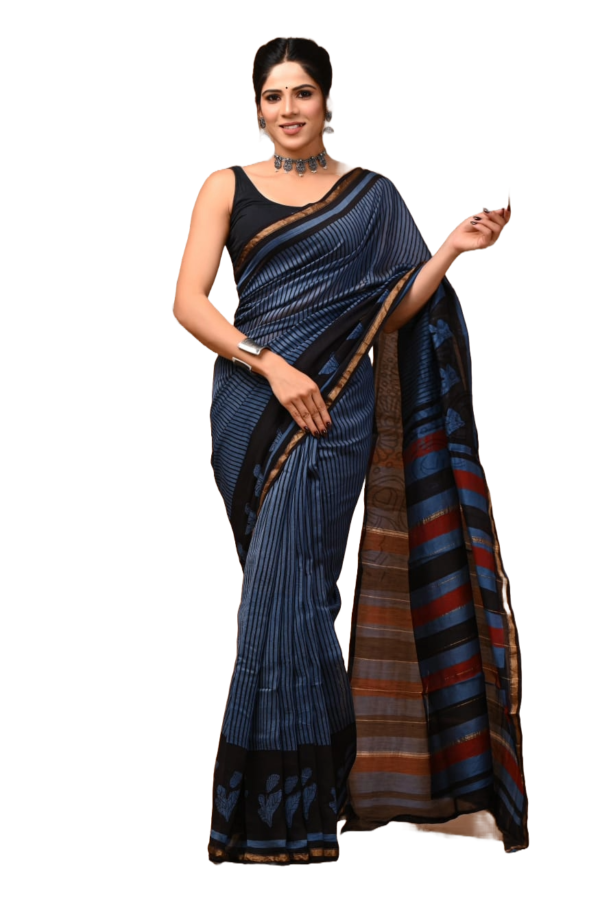 Hand Block Printed Chanderi Silk Sarees