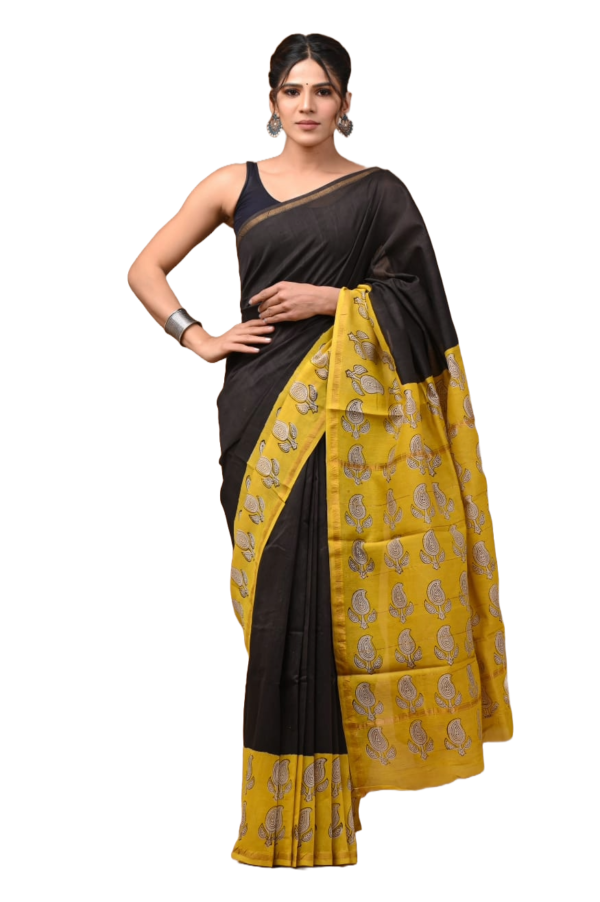 Hand Block Printed Chanderi Silk Sarees