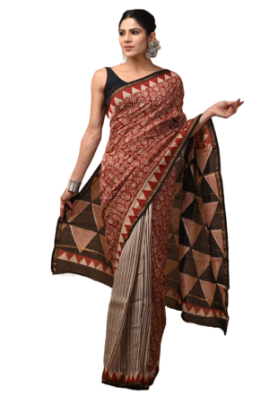 Hand Block Printed Chanderi Silk Sarees