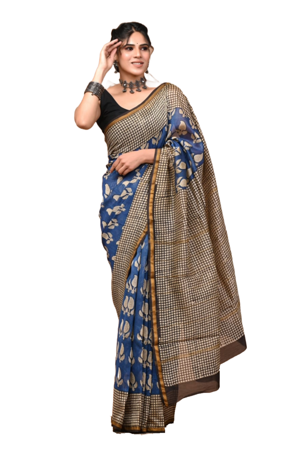 Hand Block Printed Chanderi Silk Sarees