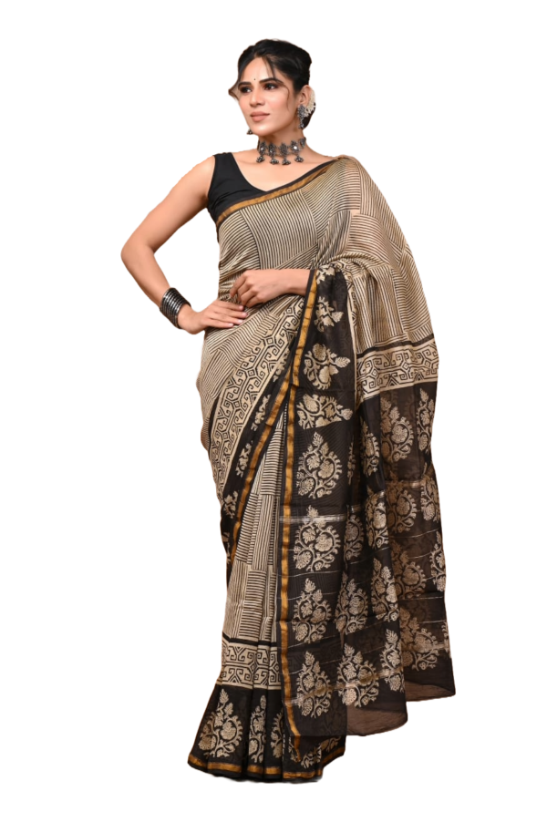 Hand Block Printed Chanderi Silk Sarees