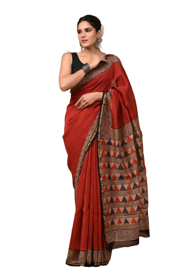 Hand Block Printed Chanderi Silk Sarees