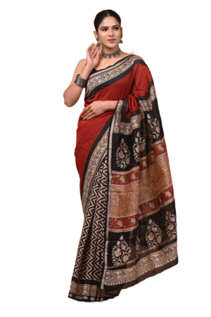 Hand Block Printed Chanderi Silk Sarees